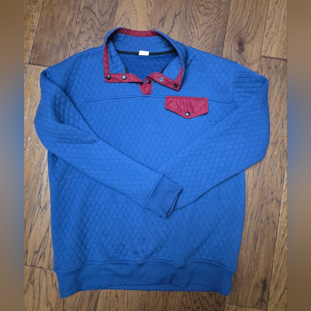 ZYIA Blue and Red Quilted Pullover Mens sz xxxl